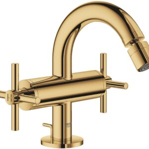 Baterie bideu Grohe Atrio M cu dubla comanda ventil pop-up cool sunrise