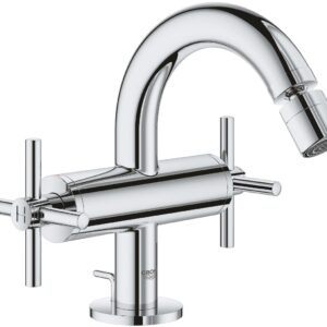 Baterie bideu Grohe Atrio M cu dubla comanda ventil pop-up manere cruce crom