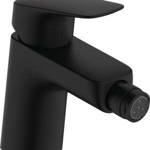 Baterie bideu Hansgrohe Logis 70 ventil pop-up negru mat