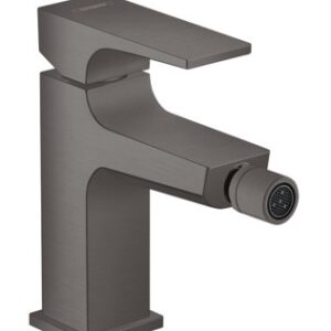 Baterie bideu Hansgrohe Metropol cu ventil push-open negru periat