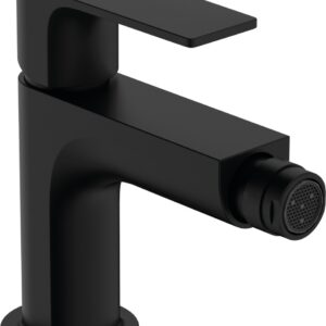 Baterie bideu Hansgrohe Rebris E EcoSmart ventil metalic pop-up negru mat