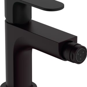 Baterie bideu Hansgrohe Rebris S EcoSmart ventil metalic pop-up negru mat