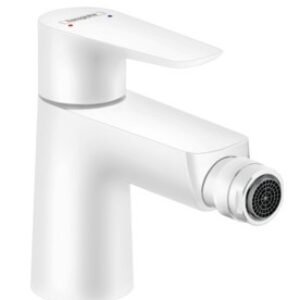Baterie bideu Hansgrohe Talis E cu ventil pop-up alb mat