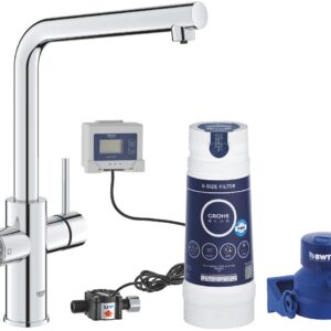 Baterie bucatarie Grohe Blue Pure Vento cu sistem filtrare S starter kit crom