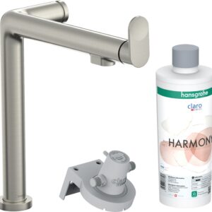 Baterie bucatarie Hansgrohe Aqittura M91 240 cu 3 cai si sistem filtrare inox optic