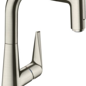 Baterie bucatarie Hansgrohe Talis Select M51220 dus extractibil cu 2 tipuri de jet si Sbox finisaj inox