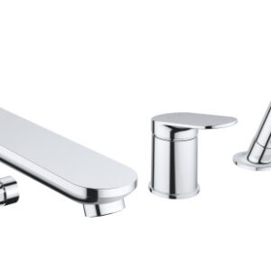 Baterie cada Duravit Wave din 3 elemente montaj pe cada crom