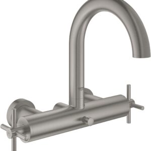 Baterie cada Grohe Atrio cu dubla comanda manare cruce supersteel