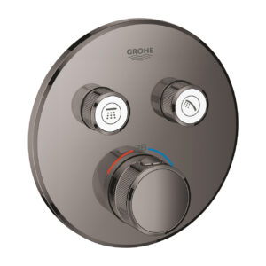 Baterie cada - dus termostatata Grohe Grohtherm SmartControl Round  montaj incastrat  necesita corp ingropat  hard graphite