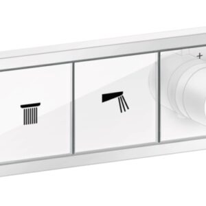 Baterie cada - dus termostatata Hansgrohe RainSelect cu 3 functii montaj incastrat necesita corp ingropat alb mat
