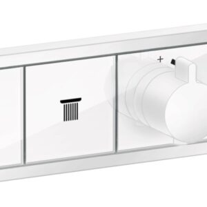 Baterie cada - dus termostatata Hansgrohe RainSelect cu montaj incastrat necesita corp ingropat alb mat