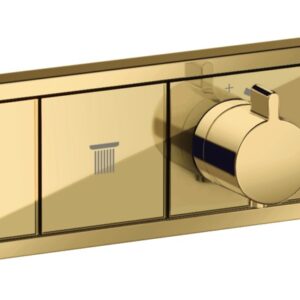 Baterie cada - dus termostatata Hansgrohe RainSelect cu montaj incastrat necesita corp ingropat gold optic lustruit