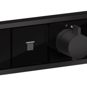 Baterie cada - dus termostatata Hansgrohe RainSelect cu montaj incastrat necesita corp ingropat negru mat