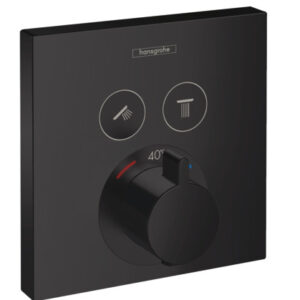 Baterie cada - dus termostatata Hansgrohe Select negru mat montaj incastrat necesita corp ingropat