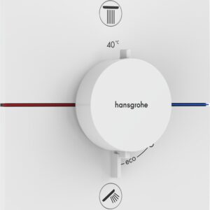 Baterie cada - dus termostatata Hansgrohe ShowerSelect Comfort E cu 2 functii montaj incastrat necesita corp ingropat alb mat