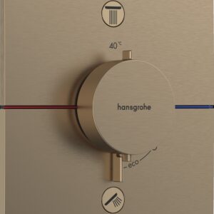Baterie cada - dus termostatata Hansgrohe ShowerSelect Comfort E cu 2 functii montaj incastrat necesita corp ingropat bronz periat