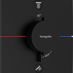 Baterie cada - dus termostatata Hansgrohe ShowerSelect Comfort E cu 2 functii montaj incastrat necesita corp ingropat negru mat