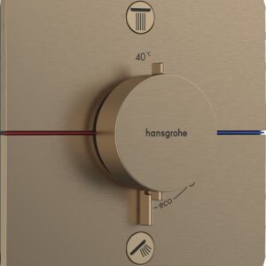 Baterie cada - dus termostatata Hansgrohe ShowerSelect Comfort Q cu 2 functii montaj incastrat necesita corp ingropat bronz periat