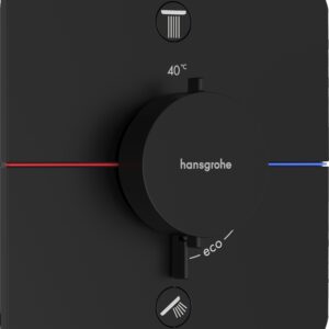 Baterie cada - dus termostatata Hansgrohe ShowerSelect Comfort Q cu 2 functii montaj incastrat necesita corp ingropat negru mat