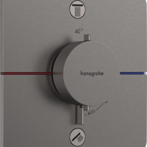 Baterie cada - dus termostatata Hansgrohe ShowerSelect Comfort Q cu 2 functii montaj incastrat necesita corp ingropat negru periat