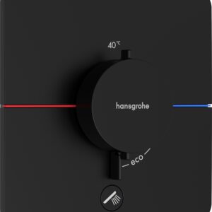 Baterie cada - dus termostatata Hansgrohe ShowerSelect Comfort Q cu montaj incastrat necesita corp ingropat negru mat