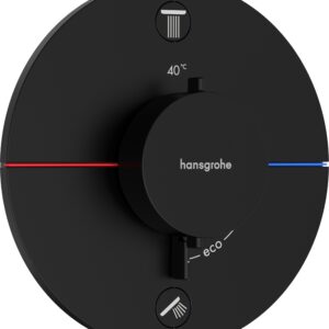 Baterie cada - dus termostatata Hansgrohe ShowerSelect Comfort S cu 2 functii montaj incastrat necesita corp ingropat negru mat