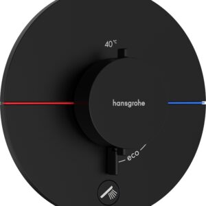 Baterie cada - dus termostatata Hansgrohe ShowerSelect Comfort S cu montaj incastrat necesita corp ingropat negru mat