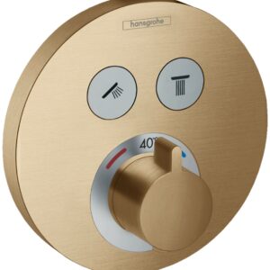 Baterie cada - dus termostatata Hansgrohe ShowerSelect S cu montaj incastrat necesita corp ingropat bronz periat