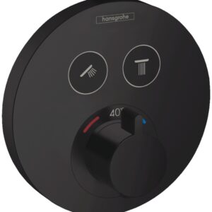 Baterie cada - dus termostatata Hansgrohe ShowerSelect S cu montaj incastrat necesita corp ingropat negru mat
