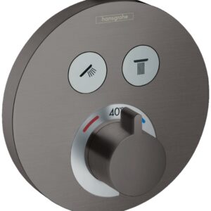 Baterie cada - dus termostatata Hansgrohe ShowerSelect S cu montaj incastrat necesita corp ingropat negru periat