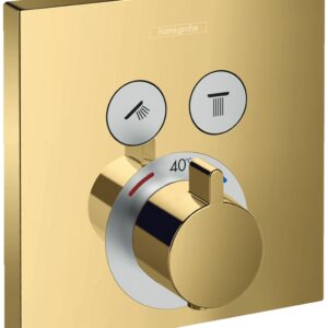 Baterie cada - dus termostatata Hansgrohe ShowerSelect cu montaj incastrat necesita corp ingropat gold optic lustruit