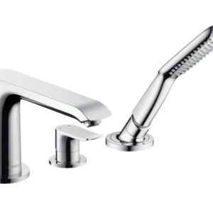 Baterie cu montaj pe cada Hansgrohe Metris cu 3 elemente