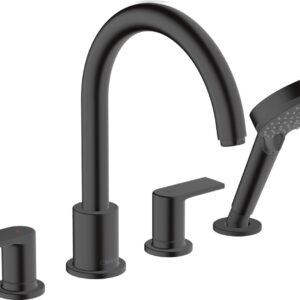 Baterie cu montaj pe cada Hansgrohe Vernis Blend cu 4 elemente negru mat