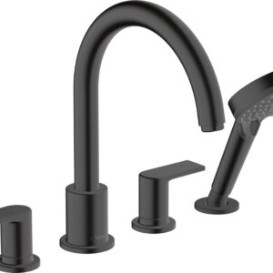 Baterie cu montaj pe cada Hansgrohe Vernis Shape cu 4 elemente negru mat