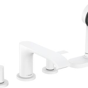Baterie cu montaj pe cada Hansgrohe Vivenis cu 4 elemente si sBox alb mat