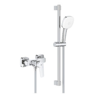 Baterie dus Grohe Cubeo cu set de dus cu bara Tempesta Cube 110 2 jet crom