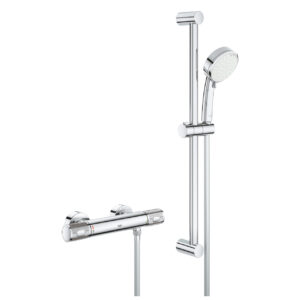 Baterie dus termostatata Grohe Grohtherm 1000 Performance cu set de dus Tempesta Cosmopolitan 100 cu bara 60cm crom