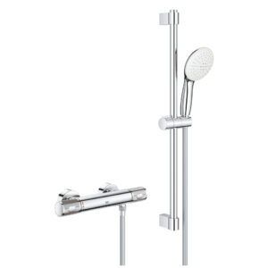 Baterie dus termostatata Grohe Grohtherm 1000 Performance cu set de dus cu bara Tempesta 600 crom