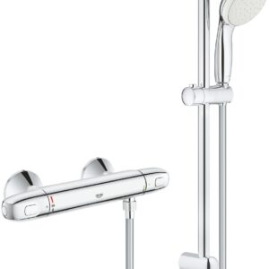 Baterie dus termostatata Grohe Grohtherm 1000 cu set de dus cu bara de 600mm crom
