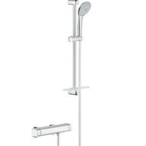 Baterie dus termostatata Grohe Grohtherm 2000 cu set de dus Euphoria 110 Massage cu bara 60cm crom