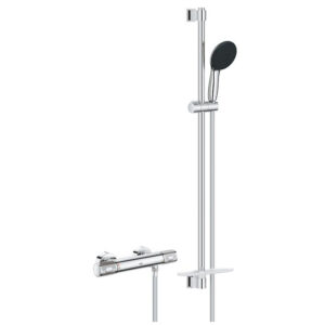 Baterie dus termostatata Grohe Precision Feel cu set de dus Vitalio Start 110 cu bara 90cm crom