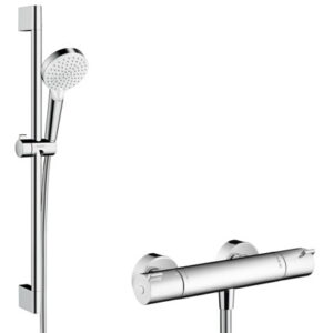 Baterie dus termostatata Hansgrohe Ecostat 1001 CL cu set de dus Crometta Vario cu bara 0.65m