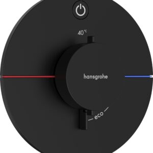 Baterie dus termostatata Hansgrohe ShowerSelect Comfort S On/Off cu montaj incastrat necesita corp ingropat negru mat