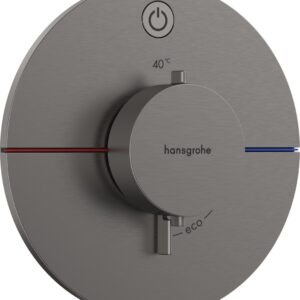 Baterie dus termostatata Hansgrohe ShowerSelect Comfort S On/Off cu montaj incastrat necesita corp ingropat negru periat