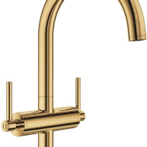 Baterie lavoar Grohe Atrio L cu dubla comanda cool sunrise
