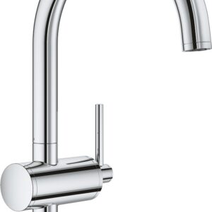 Baterie lavoar Grohe Atrio L cu pipa inalta ventil click-clack crom