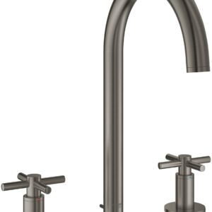 Baterie lavoar Grohe Atrio M din 3 elemente ventil pop-up manere cruce brushed hard graphite