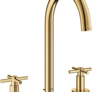 Baterie lavoar Grohe Atrio M din 3 elemente ventil pop-up manere cruce cool sunrise