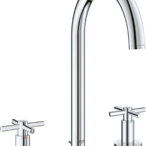 Baterie lavoar Grohe Atrio M din 3 elemente ventil pop-up manere cruce crom