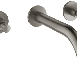 Baterie lavoar Grohe Atrio S din 3 elemente 180mm de perete necesita corp ingropat brushed hard graphite